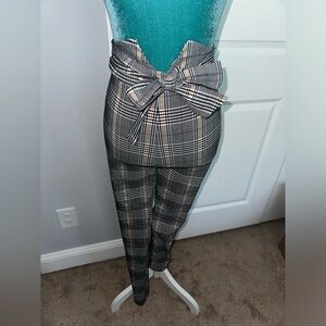 👖✨ Plaid skinny high waisted pants